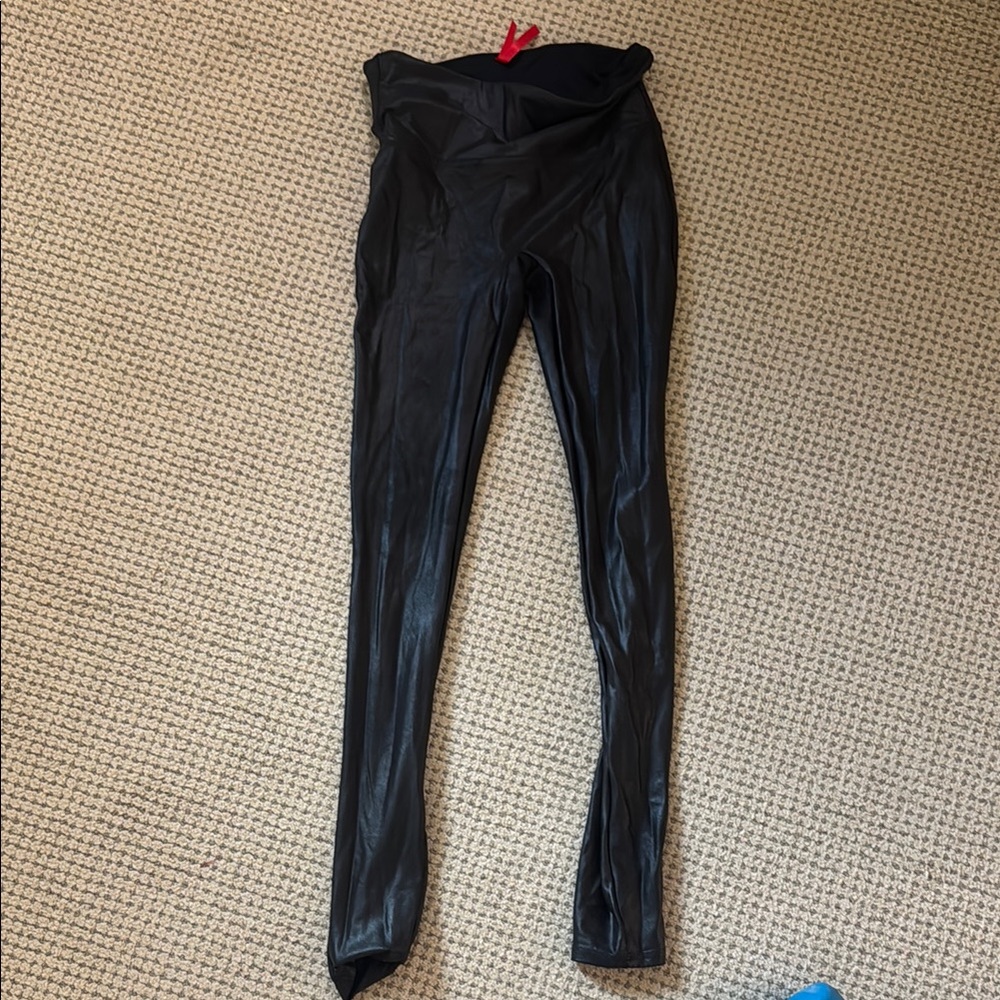 SPANX Black Glossy Leggings